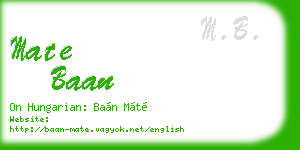 mate baan business card